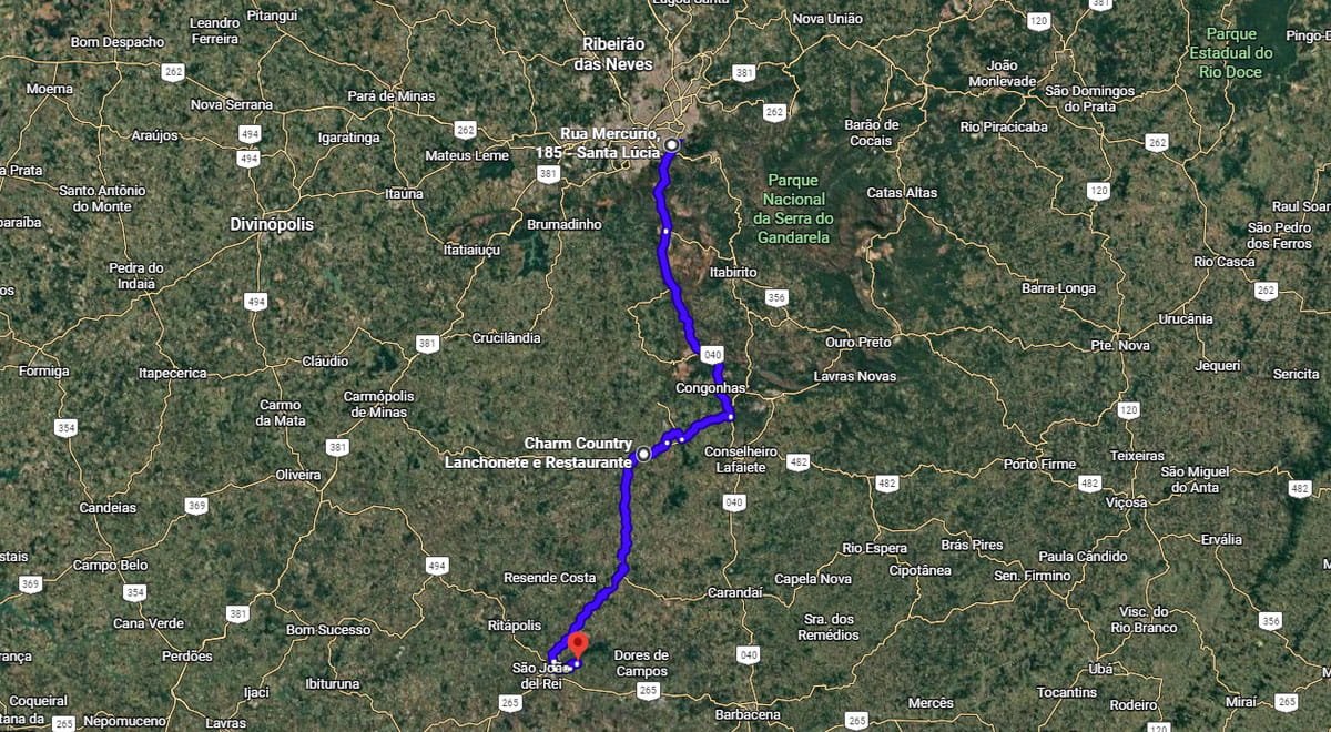Espaço reservado para inserir o mapa real do roteiro